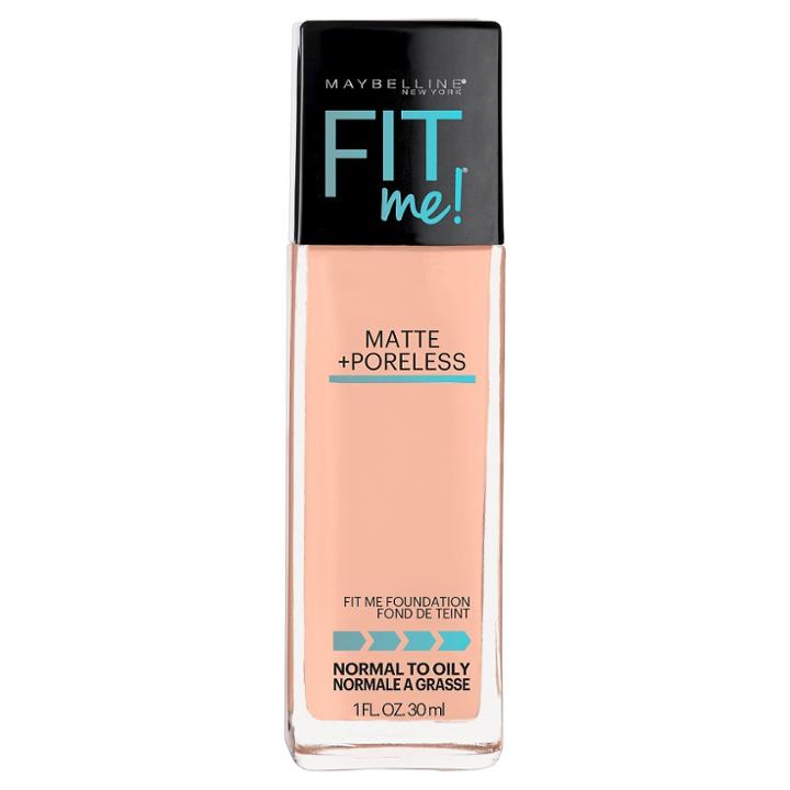 Maybelline Fit Me! Matte + Poreless Foundation - 125 Nude Beige, Adult Unisex