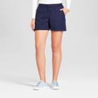 Women's Easy Waist Twill Shorts - A New Day Navy (blue) Xxs