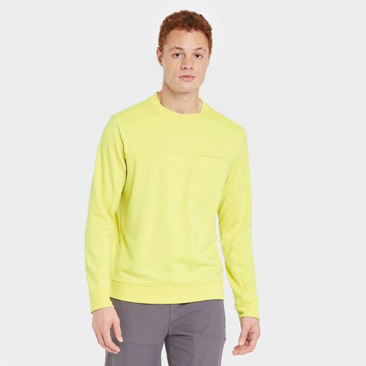Men's Ponte Crewneck Sweatshirt - All In Motion Yellow