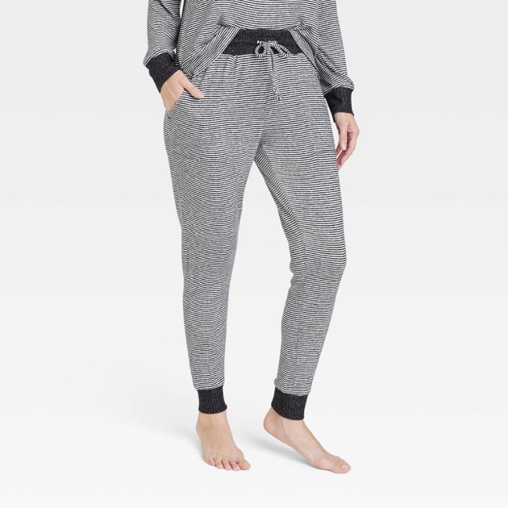 Women's Striped Perfectly Cozy Jogger Pants - Stars Above Black