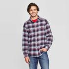 Men's Plaid Standard Fit Long Sleeve 2-pocket Flannel Button-down Shirt - Goodfellow & Co Horizon Blue S, Men's,
