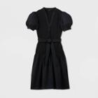 Women's Short Sleeve Woven Dress - Who What Wear Black