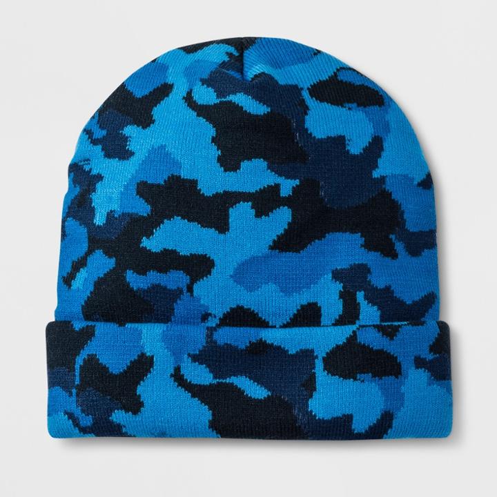 Boys' Camo Beanie - Cat & Jack Blue