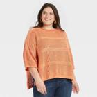 Women's Plus Size Knit Poncho - Universal Thread Tan