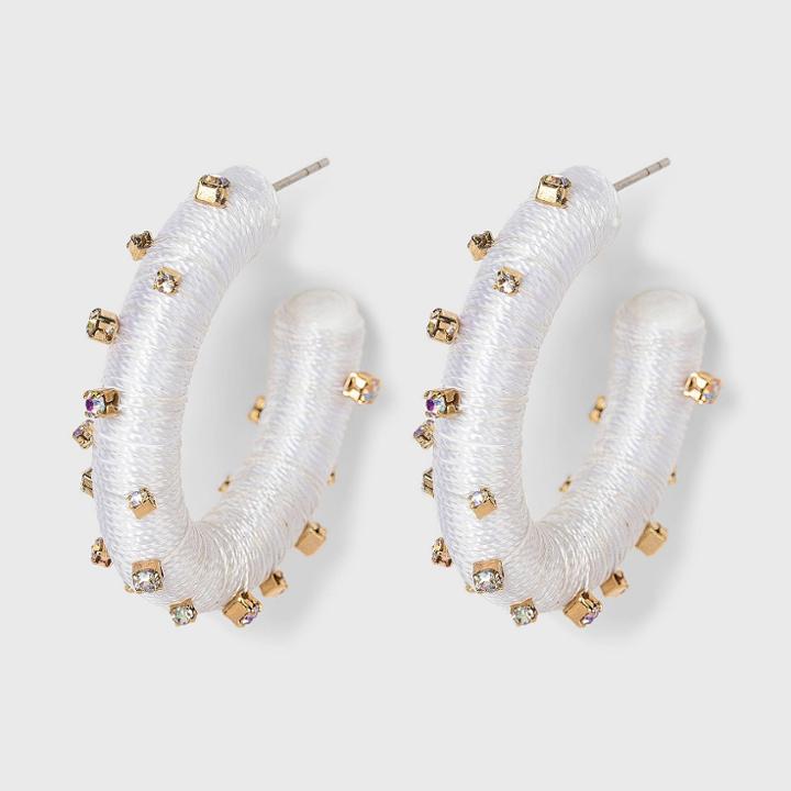 Sugarfix By Baublebar Studded Hoop Earrings - White