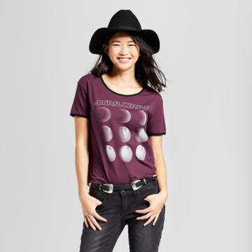 Women's Star Wars Death Star Moon Image Graphic T-shirt (juniors') - Burgundy