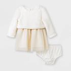 Baby Girls' Faux Fur Tulle Dress Set - Cat & Jack Cream Newborn, Girl's, White