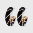 Sugarfix By Baublebar Retro Croissant Huggie Hoop Earrings - Black