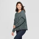 Women's Long Sleeve Fringe Chenille Sweater - Knox Rose Forest Green