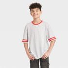 Boys' Striped Short Sleeve T-shirt - Art Class Gray