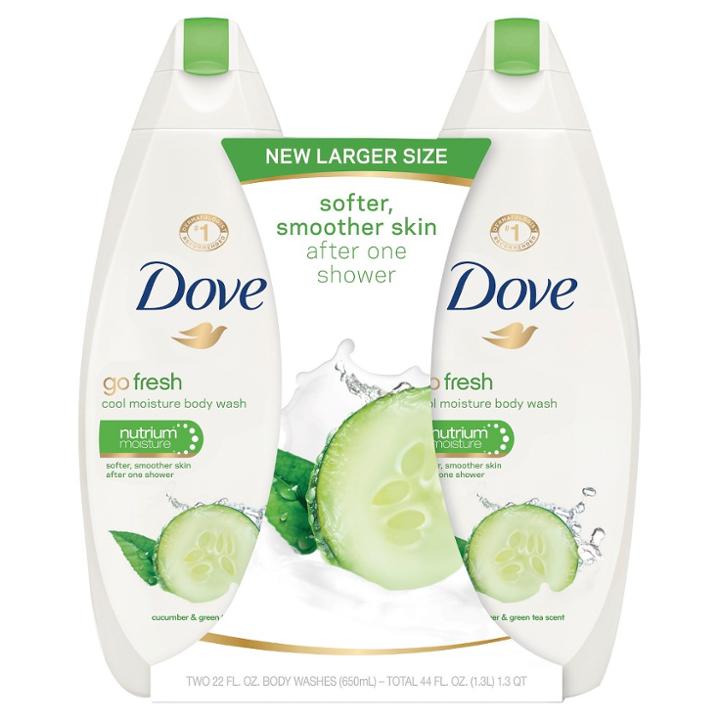 Dove Go Fresh Body Wash Cucumber And Green Tea 22 Oz, Twin Pack