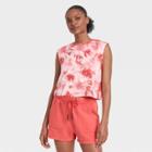 Women's Tie-dye Muscle Tank Top With Raw Edge - Joylab Coral