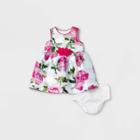 Baby Girls' Mia & Mimi Window Pane Floral Dress - Newborn