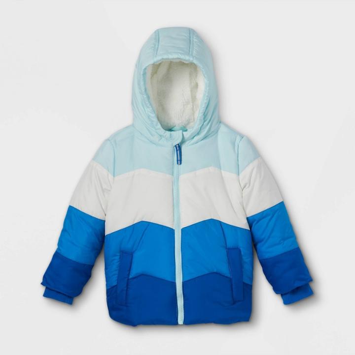 Toddler Girls' Colorblock Puffer Jacket - Cat & Jack Pink