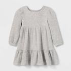 Toddler Girls' Tiered Cozy Waffle Long Sleeve Dress - Cat & Jack Gray