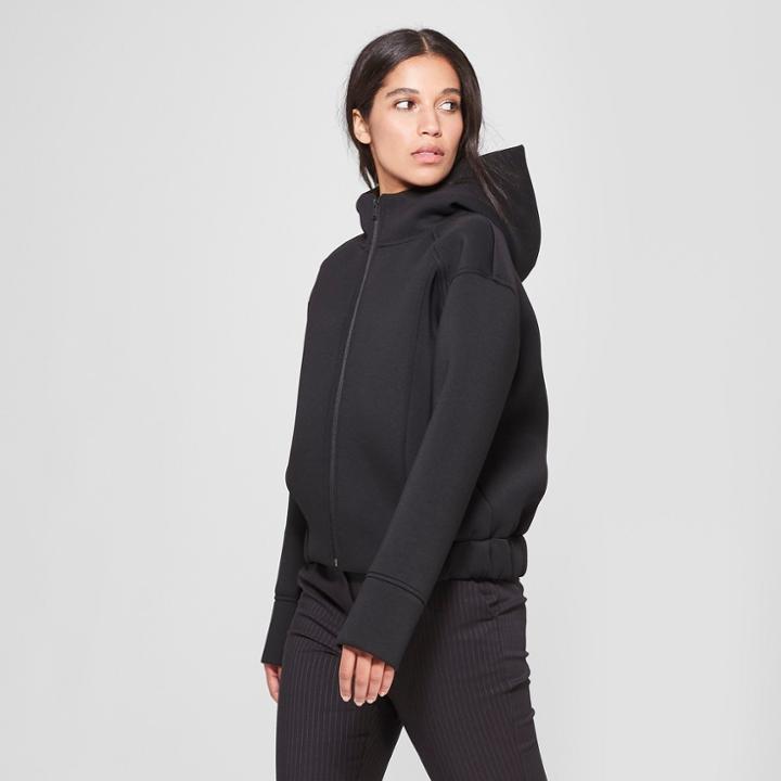 Women's Long Sleeve Scuba Hooded Sweatshirt - Prologue Black