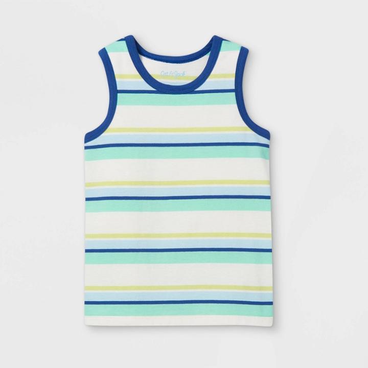 Toddler Boys' Striped Knit Tank Top - Cat & Jack Cream