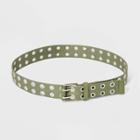 Women's Double Grommet Webbing Belt - Wild Fable Green