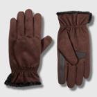 Isotoner Women's Smartdri Microfiber Glove With Microluxe Spill And Smartouch Technology - Brown S/m, Size: Small/medium, Black Brown