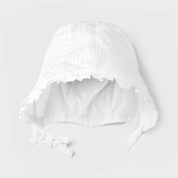Baby Girls' Floral Bonnet - Cat & Jack White Newborn