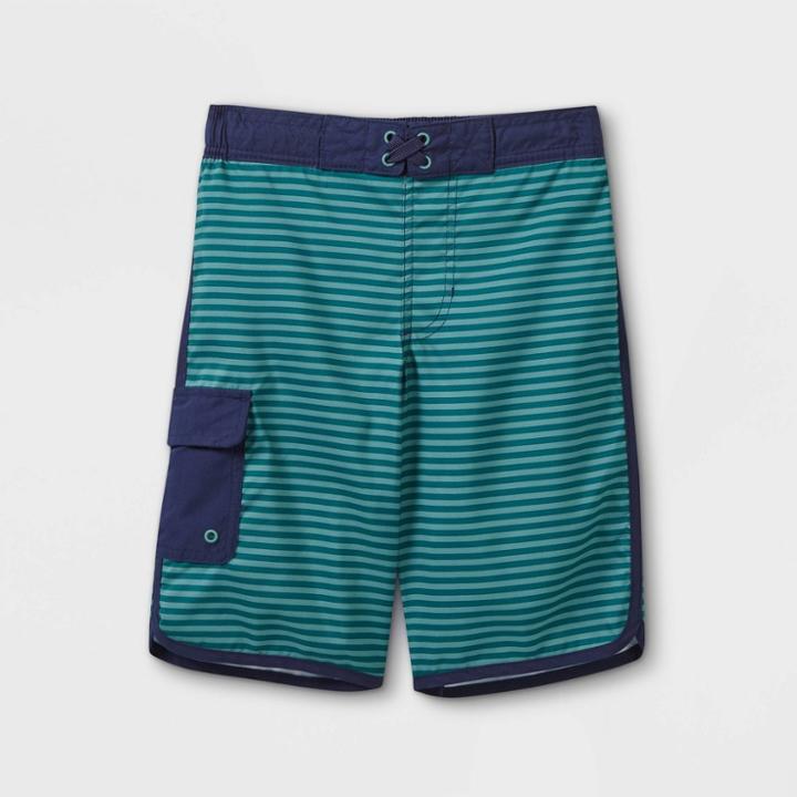 Boys' Striped Swim Trunks - Cat & Jack Blue