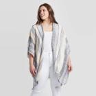 Women's Plus Size Slub Striped Kimono - Universal Thread Navy One Size, Women's,