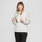 Women's Striped Hooded Sweatshirt - A New Day Gray/cream Xl, Gray Off-white