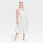 Women's Plus Size Ruffle Tank Dress - Universal Thread White