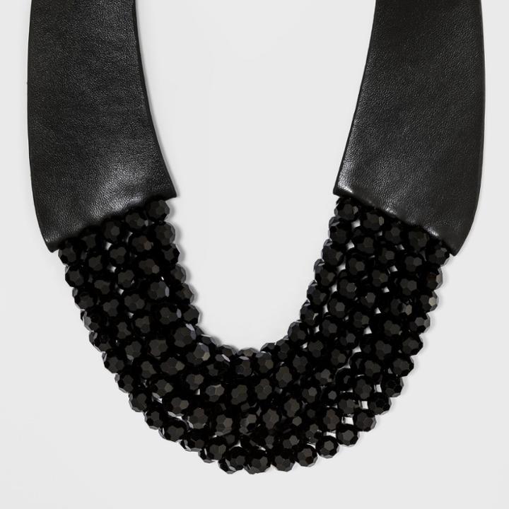 Short Multi Strand Beaded Necklace - A New Day Black