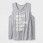Shinsung Tongsang Women's Plus Size 'getting Stuff Done' Graphic Tank Top - Heather Gray