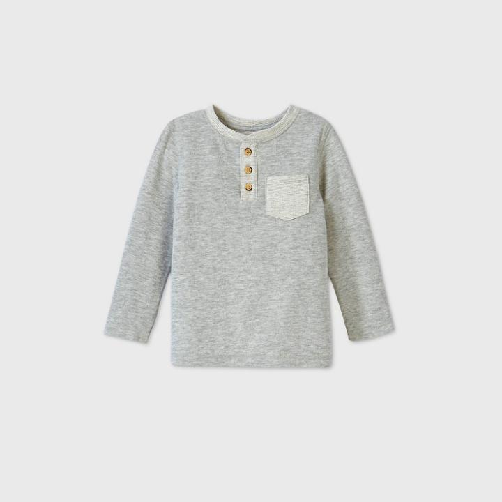 Toddler Boys' Double Knit T-shirt - Cat & Jack Gray