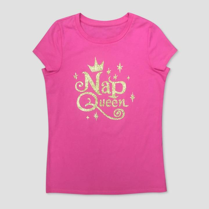 Girls' Disney Wreck-it Ralph Aurora Comfy Squad Short Sleeve T-shirt - Pink