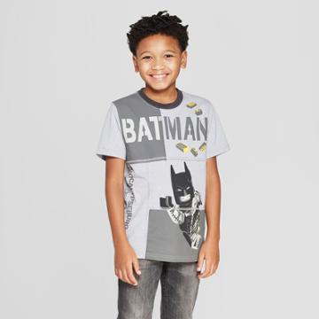 Boys' The Lego Movie 2 Batman Pieced Short Sleeve T-shirt - Gray