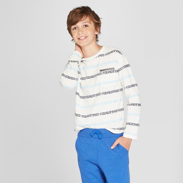 Boys' Long Sleeve T-shirt - Cat & Jack White