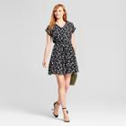 Women's Printed V-neck Dress - Layered With Love Black L, Black Green White