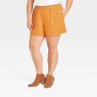 Women's Plus Size High-rise Pull-on Shorts - Universal Thread Gold