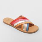 Women's Laila Multi Colored Strappy Slide Sandal - A New Day Tan