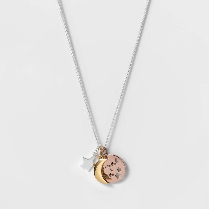 Distributed By Target Silver Plated You Are The Moon And All The Stars Charm Necklace