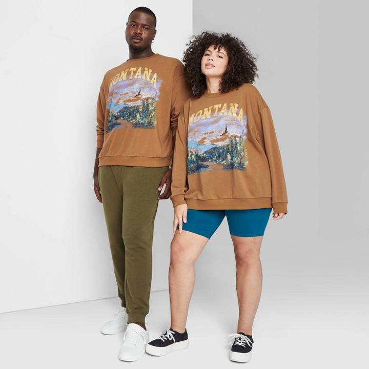 Plus Size Oversized Sweatshirt - Wild Fable Brown