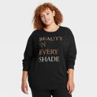 Zoe+liv Women's Plus Size Beauty In Every Shade Graphic Sweatshirt - Black