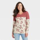 Women's Long Sleeve Blouse - Knox Rose Oatmeal Floral