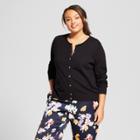Women's Plus Size Long Sleeve Any Day Cardigan - A New Day Black X
