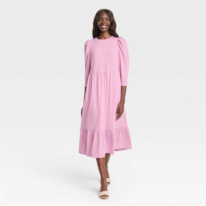 Women's Raglan Long Sleeve High Low Dress - Who What Wear Purple