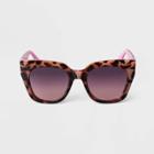 Women's Oversized Two-tone Tortoise Shell Cateye Sunglasses - A New Day Tan
