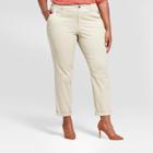 Women's Plus Size Slim Chino Pants - A New Day Khaki (green)