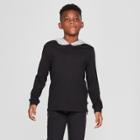 Boys' Long Sleeve Hooded Rugby Sweatshirt - Art Class Black