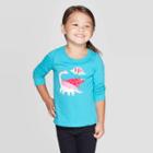 Toddler Girls' Long Sleeve Dinosaur Graphic T-shirt - Cat & Jack Blue