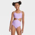 Girls' Forever Vacay Solid One Piece Swimsuit - Art Class Purple