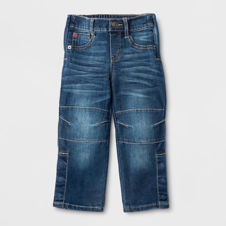 Toddler Boys' Adaptive Straight Medium Wash Denim - Cat & Jack Blue