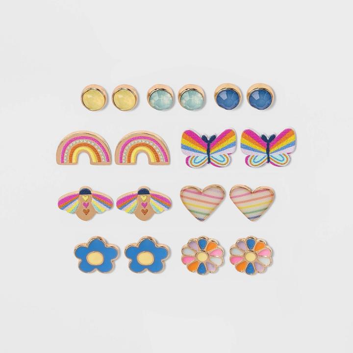 Girls' 9pk Butterfly Earring Set - Cat & Jack